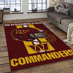 NFL Washington Commanders Rectangle Rug Personalized Non-Slip Carpet Gift For Football Fans WTC12