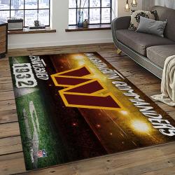 NFL Washington Commanders Rectangle Rug Personalized Non-Slip Carpet Gift For Football Fans WTC2