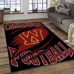 NFL Washington Commanders Rectangle Rug Personalized Non-Slip Carpet Gift For Football Fans WTC3