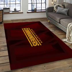 NFL Washington Commanders Rectangle Rug Personalized Non-Slip Carpet Gift For Football Fans WTC30