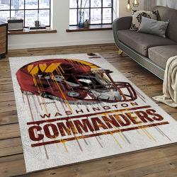 NFL Washington Commanders Rectangle Rug Personalized Non-Slip Carpet Gift For Football Fans WTC9