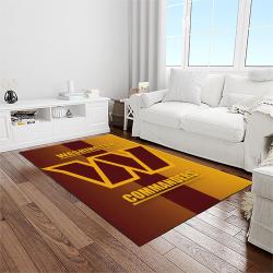 nfl washington commanders football sport team logo carpet rectangle area rug for living room home room decor gift for fans light room wtc28