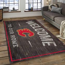 NHL Calgary Flames Rectangle Rug Personalized Non-Slip Carpet Gift For Ice Hockey Fans CAF10
