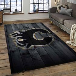NHL Calgary Flames Rectangle Rug Personalized Non-Slip Carpet Gift For Ice Hockey Fans CAF18