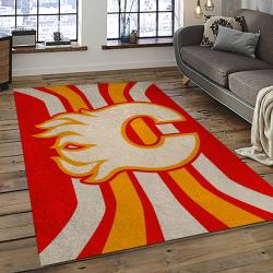 NHL Calgary Flames Rectangle Rug Personalized Non-Slip Carpet Gift For Ice Hockey Fans CAF2