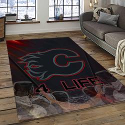 NHL Calgary Flames Rectangle Rug Personalized Non-Slip Carpet Gift For Ice Hockey Fans CAF21