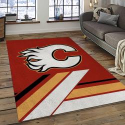 NHL Calgary Flames Rectangle Rug Personalized Non-Slip Carpet Gift For Ice Hockey Fans CAF22
