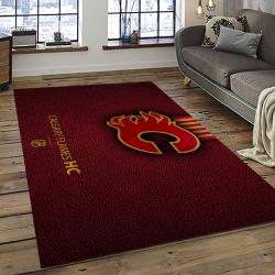 NHL Calgary Flames Rectangle Rug Personalized Non-Slip Carpet Gift For Ice Hockey Fans CAF41