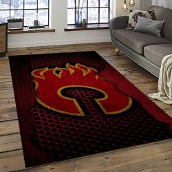 NHL Calgary Flames Rectangle Rug Personalized Non-Slip Carpet Gift For Ice Hockey Fans CAF45