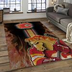 nhl calgary flames hockey sport team logo carpet rectangle area rug for living room home room decor gift for fans dark room caf58