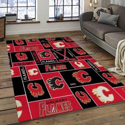 NHL Calgary Flames Rectangle Rug Personalized Non-Slip Carpet Gift For Ice Hockey Fans CAF6