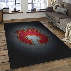 NHL Calgary Flames Rectangle Rug Personalized Non-Slip Carpet Gift For Ice Hockey Fans CAF8