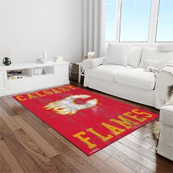 nhl calgary flames hockey sport team logo carpet rectangle area rug for living room home room decor gift for fans light room caf13