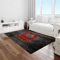 nhl calgary flames hockey sport team logo carpet rectangle area rug for living room home room decor gift for fans light room caf14