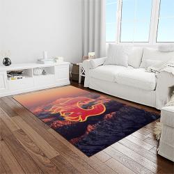 nhl calgary flames hockey sport team logo carpet rectangle area rug for living room home room decor gift for fans light room caf15