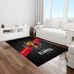 nhl calgary flames hockey sport team logo carpet rectangle area rug for living room home room decor gift for fans light room caf29