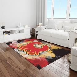 nhl calgary flames hockey sport team logo carpet rectangle area rug for living room home room decor gift for fans light room caf3