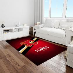 nhl calgary flames hockey sport team logo carpet rectangle area rug for living room home room decor gift for fans light room caf30