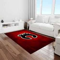nhl calgary flames hockey sport team logo carpet rectangle area rug for living room home room decor gift for fans light room caf32