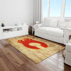 nhl calgary flames hockey sport team logo carpet rectangle area rug for living room home room decor gift for fans light room caf37