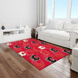 nhl calgary flames hockey sport team logo carpet rectangle area rug for living room home room decor gift for fans light room caf5