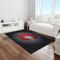 nhl calgary flames hockey sport team logo carpet rectangle area rug for living room home room decor gift for fans light room caf8