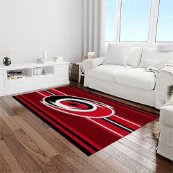 nhl carolina hurricanes hockey sport team logo carpet rectangle area rug for living room home room decor gift for fans light room chr16