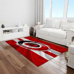 nhl carolina hurricanes hockey sport team logo carpet rectangle area rug for living room home room decor gift for fans light room chr21
