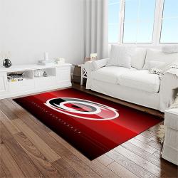 nhl carolina hurricanes hockey sport team logo carpet rectangle area rug for living room home room decor gift for fans light room chr44