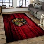 nhl chicago blackhawks hockey sport team logo carpet rectangle area rug for living room home room decor gift for fans dark room cbl45