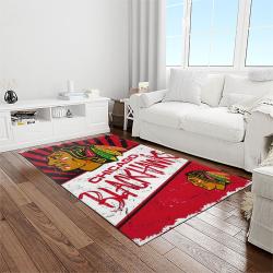 nhl chicago blackhawks hockey sport team logo carpet rectangle area rug for living room home room decor gift for fans light room cbl13