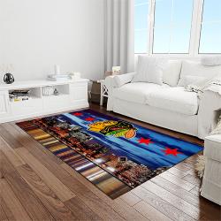 nhl chicago blackhawks hockey sport team logo carpet rectangle area rug for living room home room decor gift for fans light room cbl14