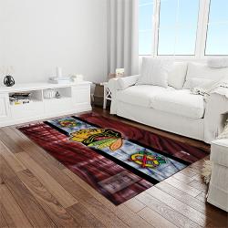 nhl chicago blackhawks hockey sport team logo carpet rectangle area rug for living room home room decor gift for fans light room cbl16