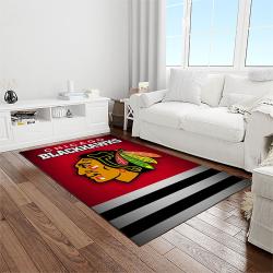 nhl chicago blackhawks hockey sport team logo carpet rectangle area rug for living room home room decor gift for fans light room cbl28