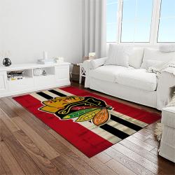 nhl chicago blackhawks hockey sport team logo carpet rectangle area rug for living room home room decor gift for fans light room cbl30