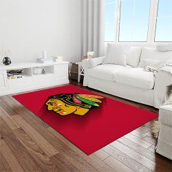 nhl chicago blackhawks hockey sport team logo carpet rectangle area rug for living room home room decor gift for fans light room cbl32