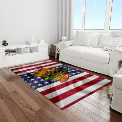 nhl chicago blackhawks hockey sport team logo carpet rectangle area rug for living room home room decor gift for fans light room cbl43