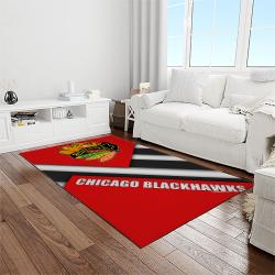 nhl chicago blackhawks hockey sport team logo carpet rectangle area rug for living room home room decor gift for fans light room cbl46