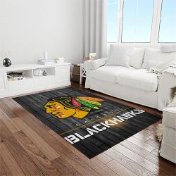 nhl chicago blackhawks hockey sport team logo carpet rectangle area rug for living room home room decor gift for fans light room cbl5