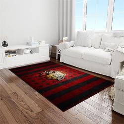 nhl chicago blackhawks hockey sport team logo carpet rectangle area rug for living room home room decor gift for fans light room cbl52