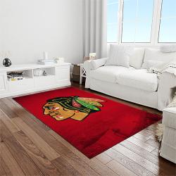 nhl chicago blackhawks hockey sport team logo carpet rectangle area rug for living room home room decor gift for fans light room cbl59