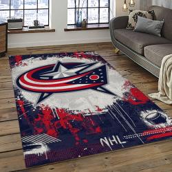 NHL Columbus Blue Jackets Hockey Sport Team Logo Carpet Rectangle Area Rug For Living Room Home Room Decor Gift For Fans CBJ15
