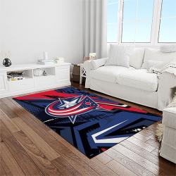 nhl columbus blue jackets hockey sport team logo carpet rectangle area rug for living room home room decor gift for fans light room cbj14
