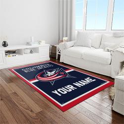 nhl columbus blue jackets hockey sport team logo carpet rectangle area rug for living room home room decor gift for fans light room cbj9