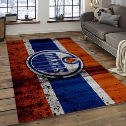 NHL Edmonton Oilers Rectangle Rug Personalized Non-Slip Carpet Gift For Ice Hockey Fans EMTO40