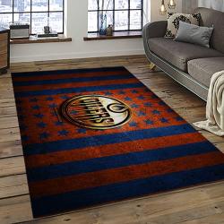 NHL Edmonton Oilers Rectangle Rug Personalized Non-Slip Carpet Gift For Ice Hockey Fans EMTO43