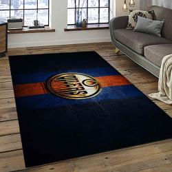 NHL Edmonton Oilers Rectangle Rug Personalized Non-Slip Carpet Gift For Ice Hockey Fans EMTO46