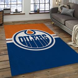 NHL Edmonton Oilers Rectangle Rug Personalized Non-Slip Carpet Gift For Ice Hockey Fans EMTO47