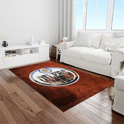 nhl edmonton oilers hockey sport team logo carpet rectangle area rug for living room home room decor gift for fans light room emto21