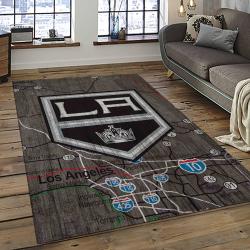 NHL Los Angeles Kings Rectangle Rug Personalized Non-Slip Carpet Gift For Ice Hockey Fans LAKG5